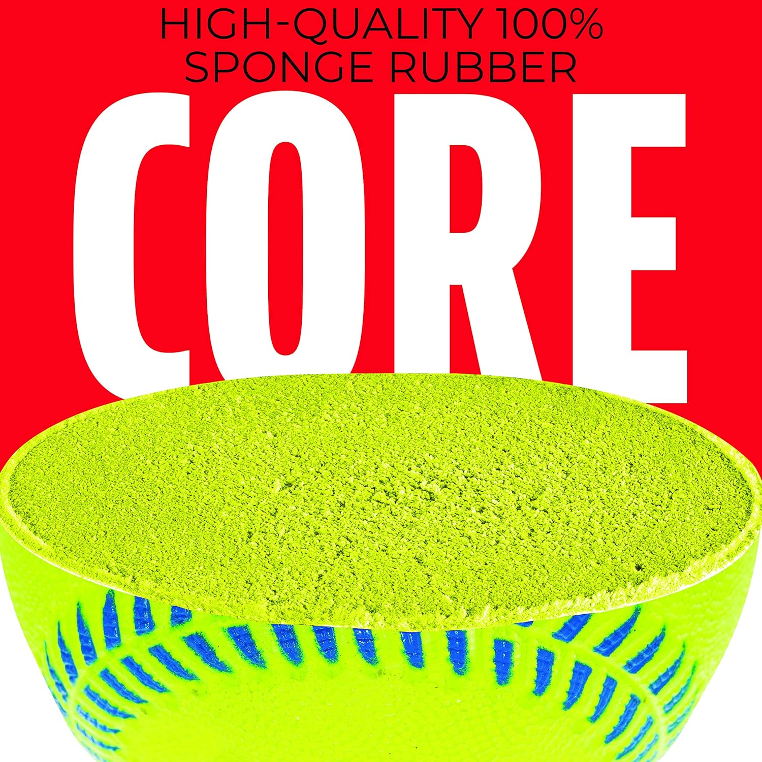 Neon Rubber Teeball for Youth Baseball & Softball