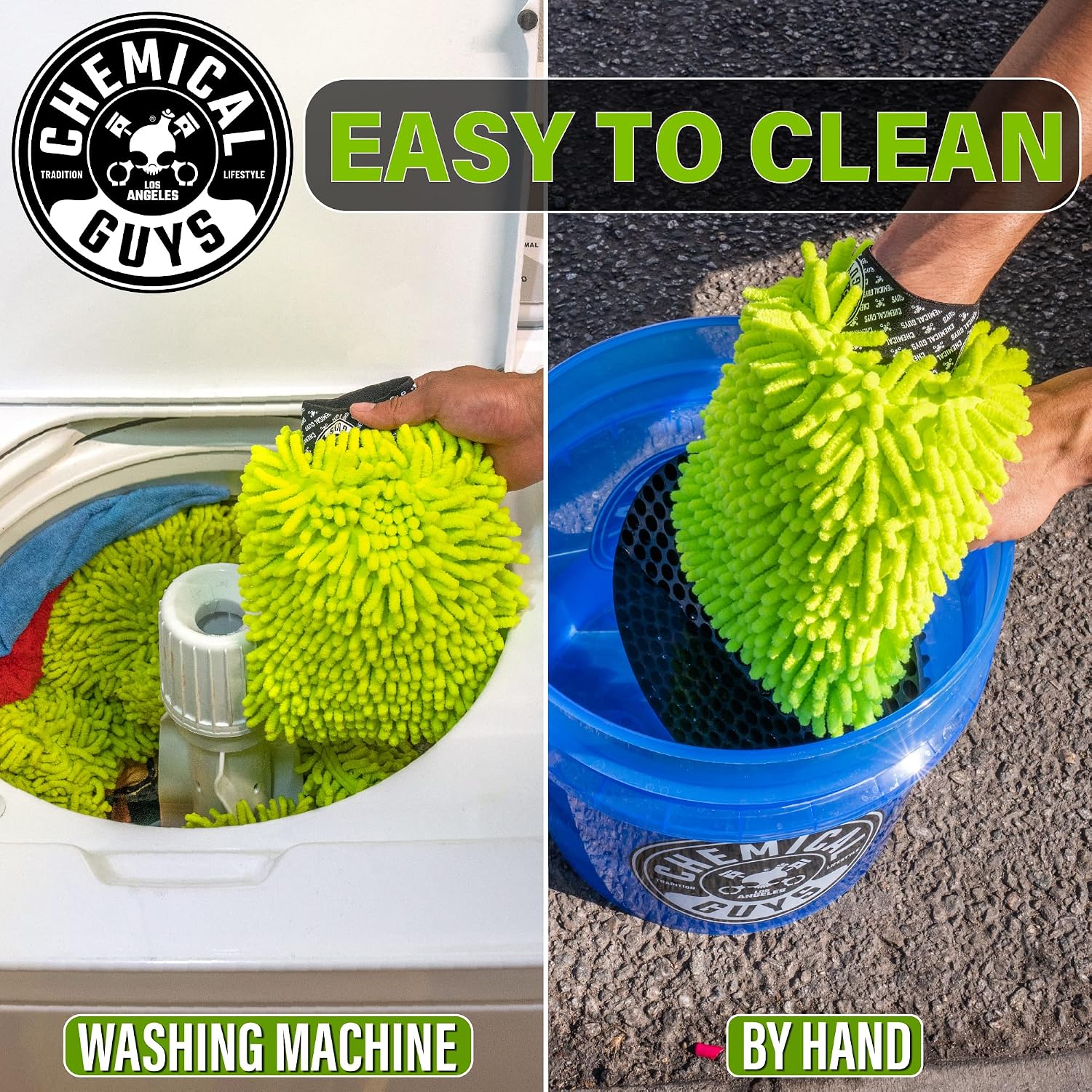 Chemical Guys Chenille Microfiber Wash Mitt – Lime Green