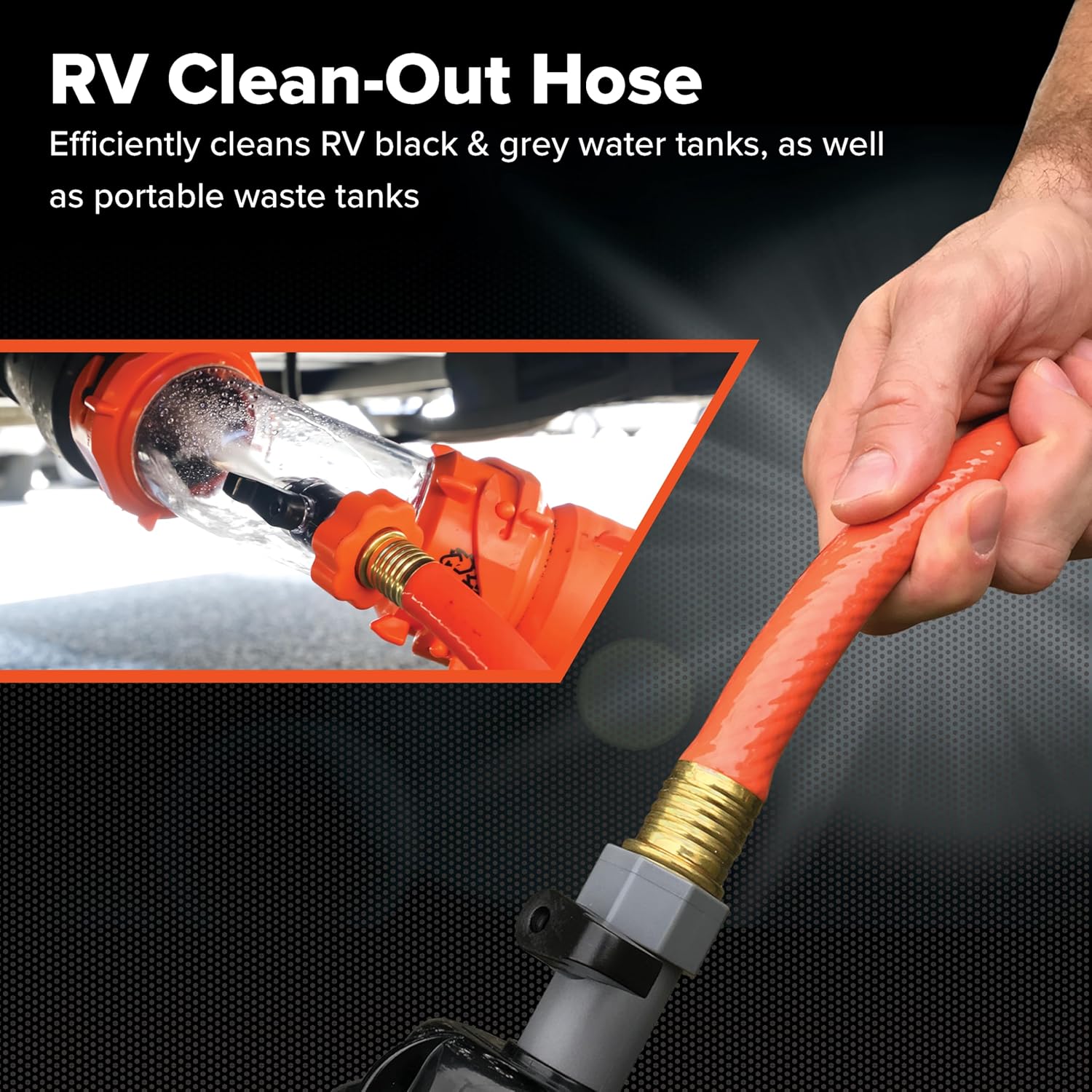 Camco Rhino 25-Ft RV Black Water Clean-Out Hose – 5/8"