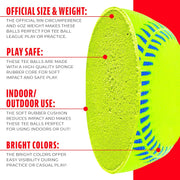 Neon Rubber Teeball for Youth Baseball & Softball
