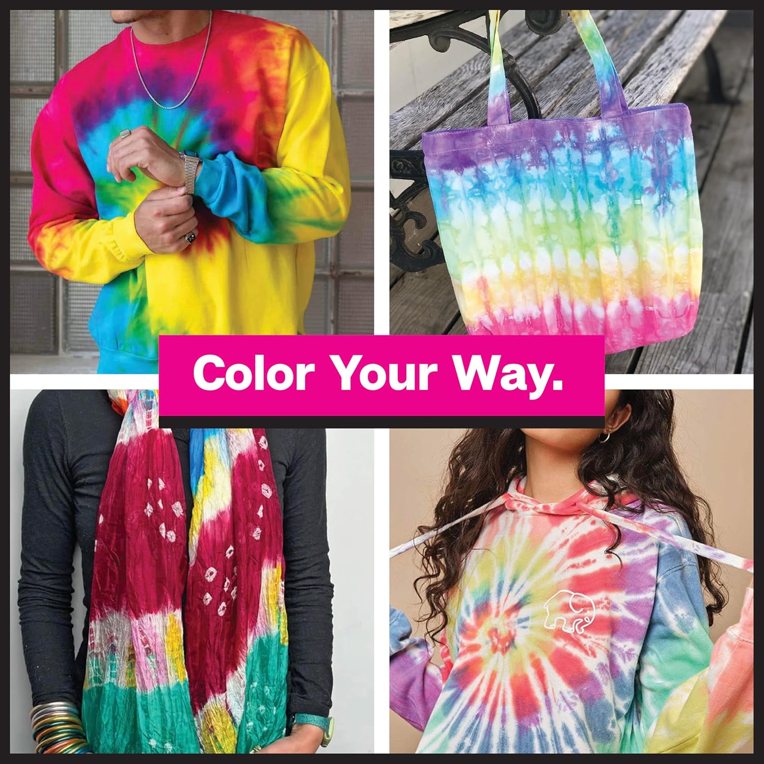14-Color One-Step Tie-Dye Kit for Groups
