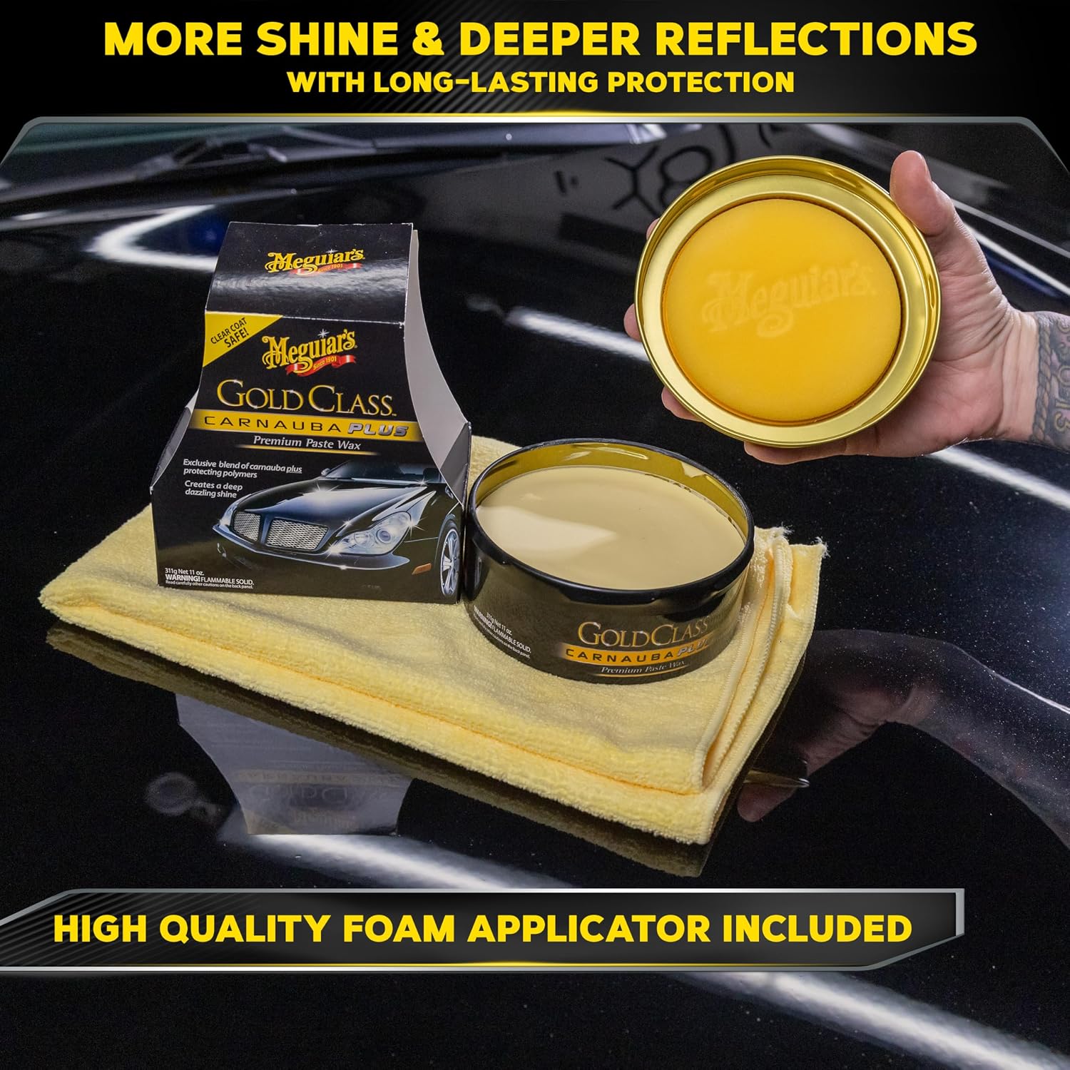 Premium Carnauba Paste Wax with Polymer Protection – 11 oz