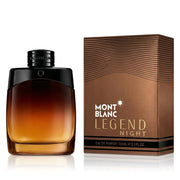 Montblanc Legend Night Eau de Parfum 100ml 3.4 oz amber bottle with black cap and bronze box