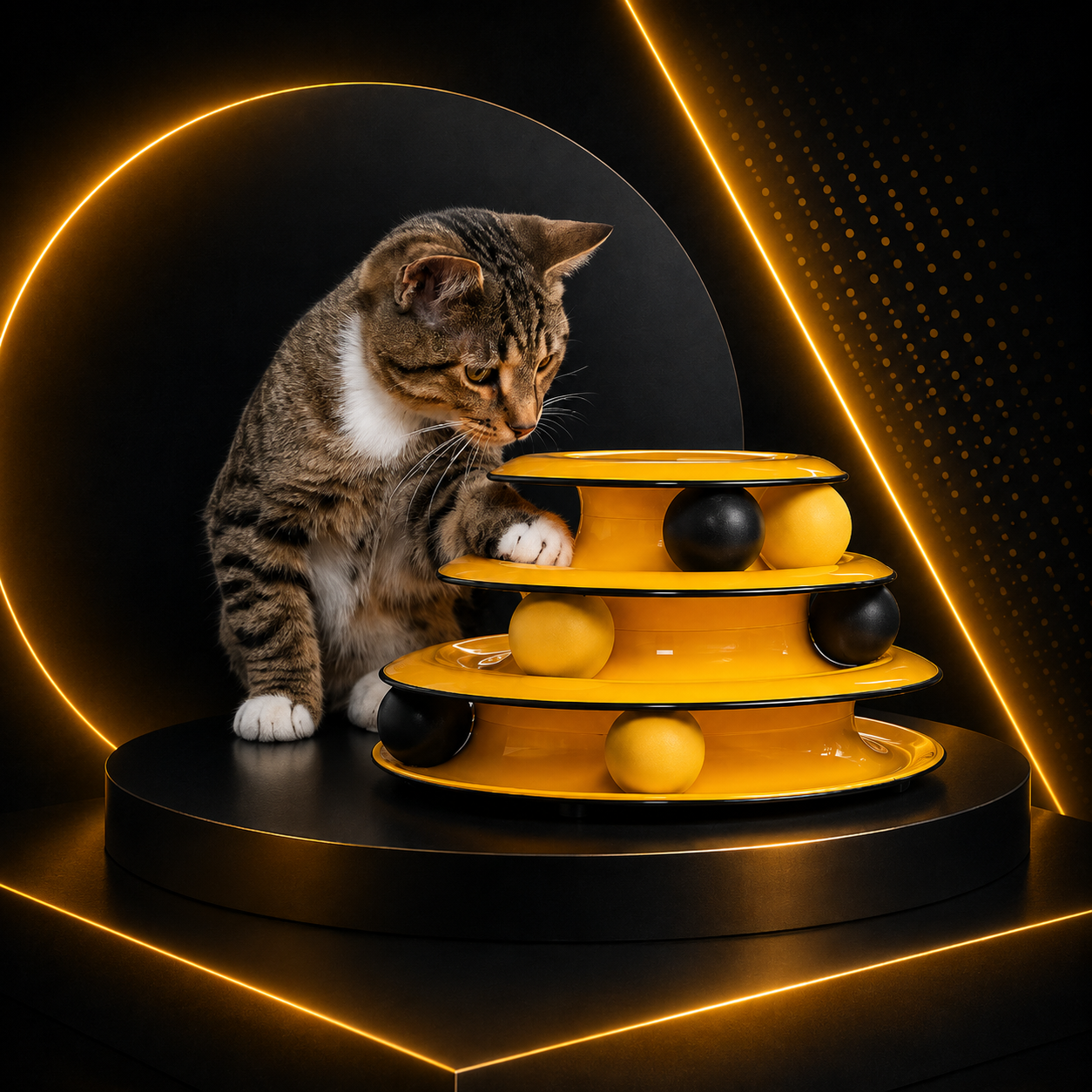 Interactive Cat Track Tower Toys