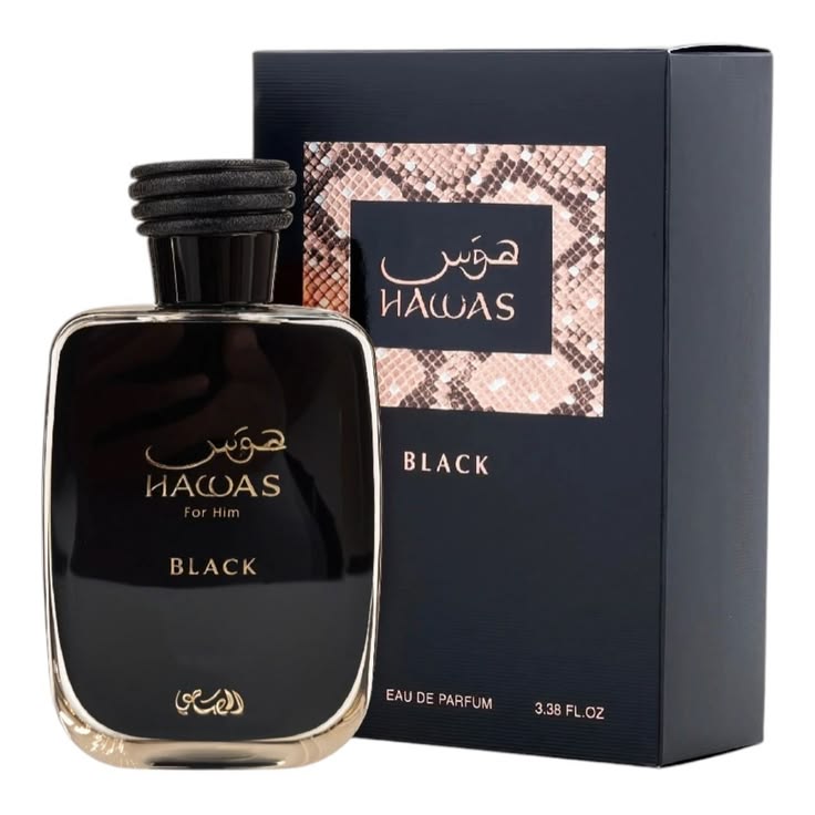 Rasasi Hawas Black Eau de Parfum 100ml black bottle for men