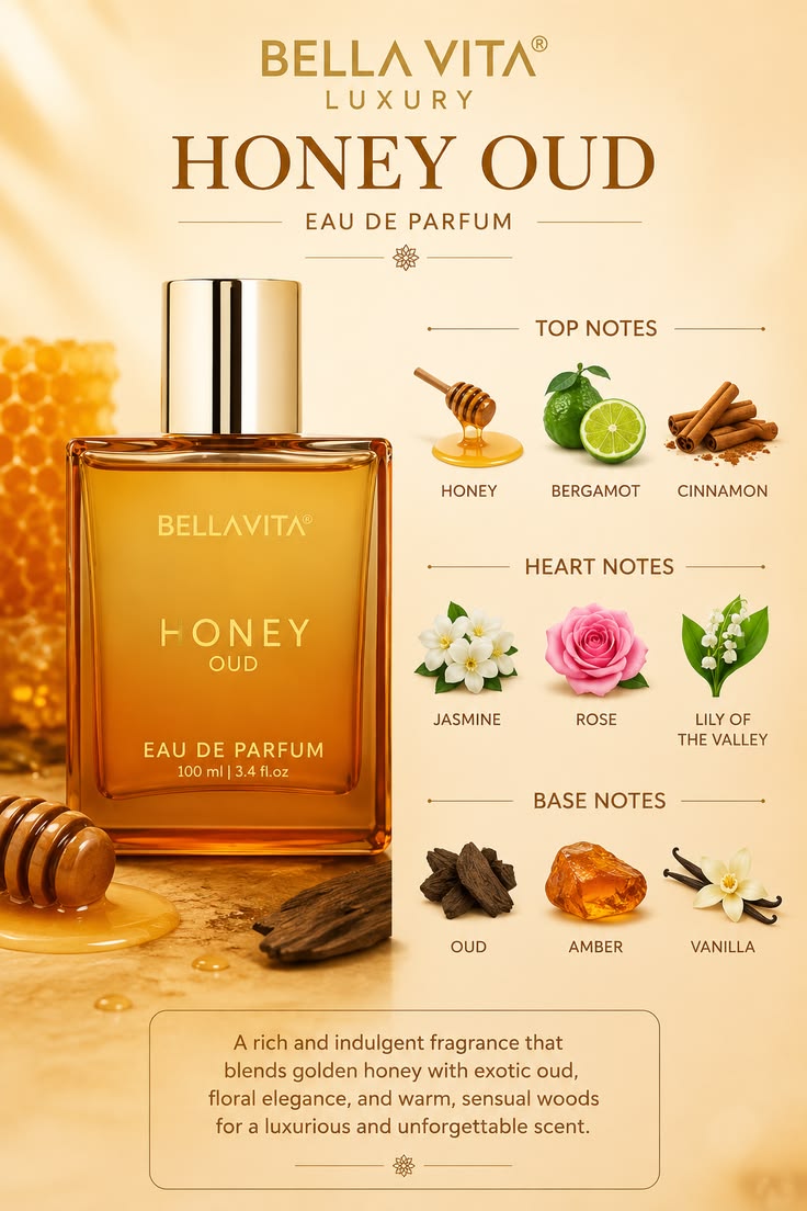 Bella Vita Luxury Honey Oud EDP 100ml Unisex - image 4