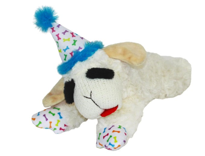 Birthday Plush Lamb Squeaky Dog Toy with 5 Squeakers (10.5 Inch)