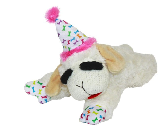 Birthday Plush Lamb Squeaky Dog Toy with 5 Squeakers (10.5 Inch)