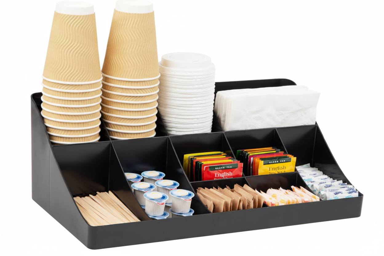 Coffee Cup & Condiment Station