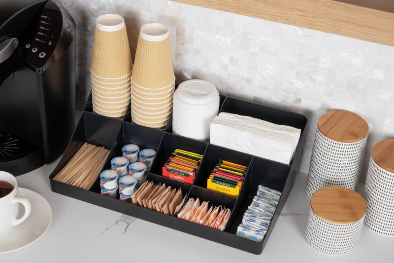 Coffee Cup & Condiment Station