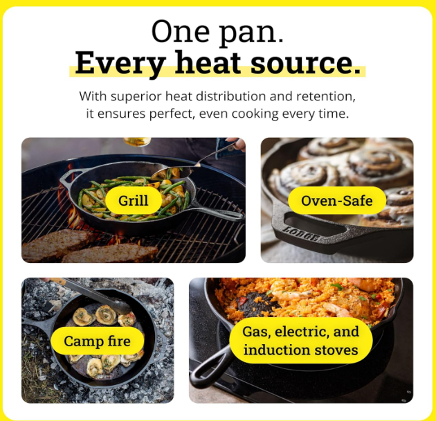 Reversible Cast Iron Grill Griddle