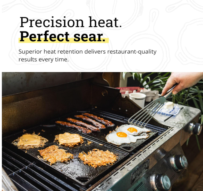 Reversible Cast Iron Grill Griddle