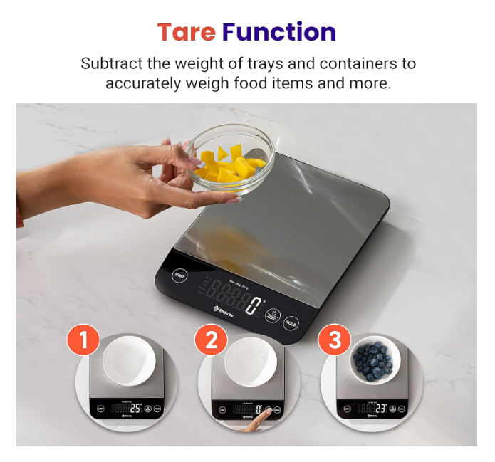 22 lb Rechargeable Digital Kitchen Scale