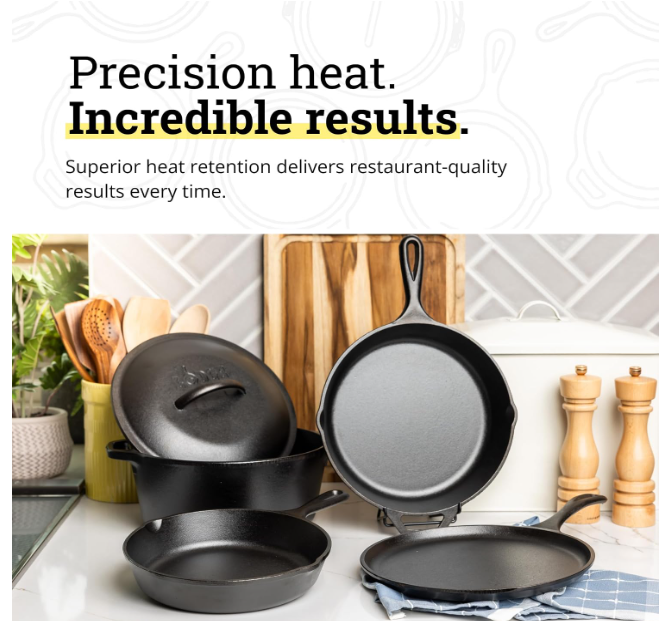 Pre-Seasoned Cast Iron Cookware Set