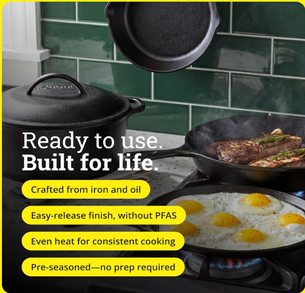 Pre-Seasoned Cast Iron Cookware Set