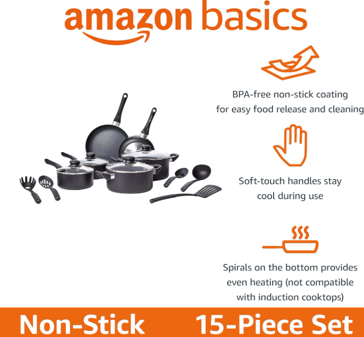 15-Piece Nonstick Cookware Set