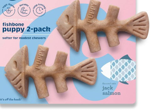 Puppy Fishbone Chew Toy for Gentle Chewers