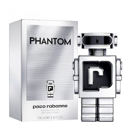 Paco Rabanne Phantom Eau de Toilette 100ml 3.4 fl oz silver robot-shaped bottle - lavender and vanilla fragrance for men