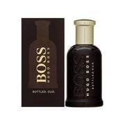 Hugo Boss Boss Bottled Oud Eau de Parfum 100ml 3.4 oz dark brown bottle with gold cap and brown box