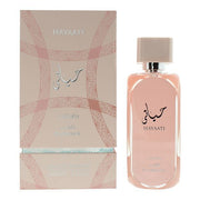 Lattafa Hayaati Florence Eau de Parfum 100ml 3.4 oz blush pink perfume bottle for women with pink patterned box