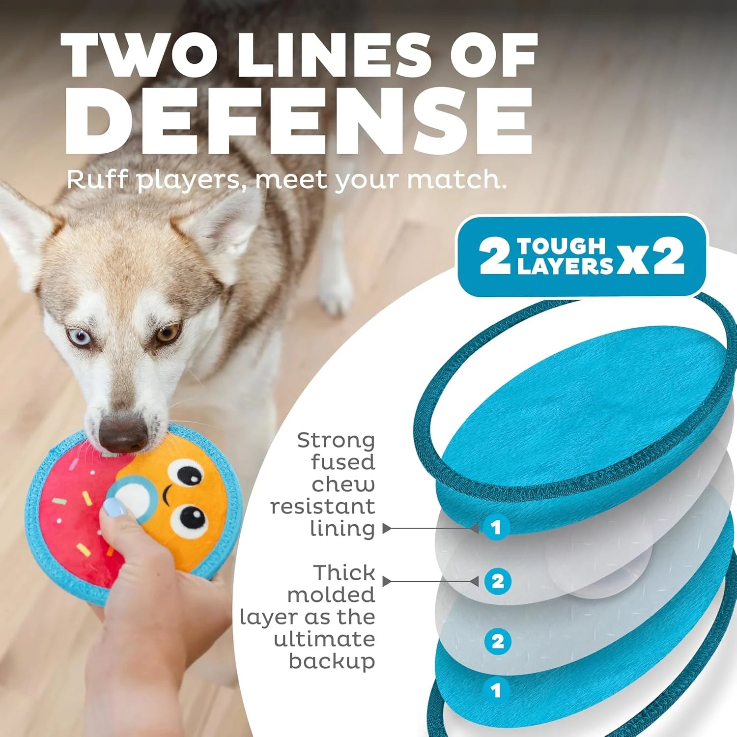 Durable Squeaky Donut Dog Toy