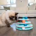 4-Tier Interactive Cat Track Tower with Rolling Balls
