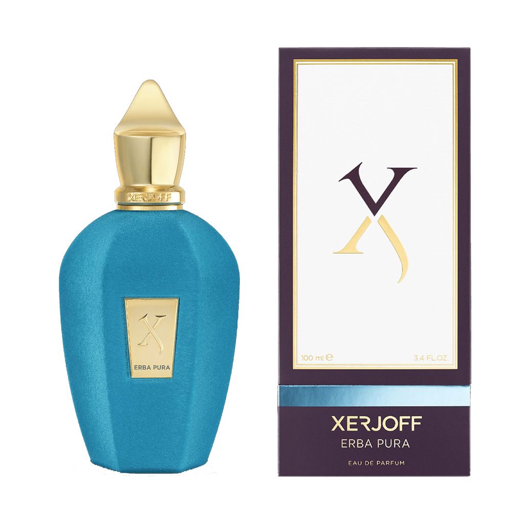 Xerjoff Erba Pura Eau de Parfum 100ml 3.4 fl oz blue velvet bottle with box - unisex citrus fruity niche perfume
