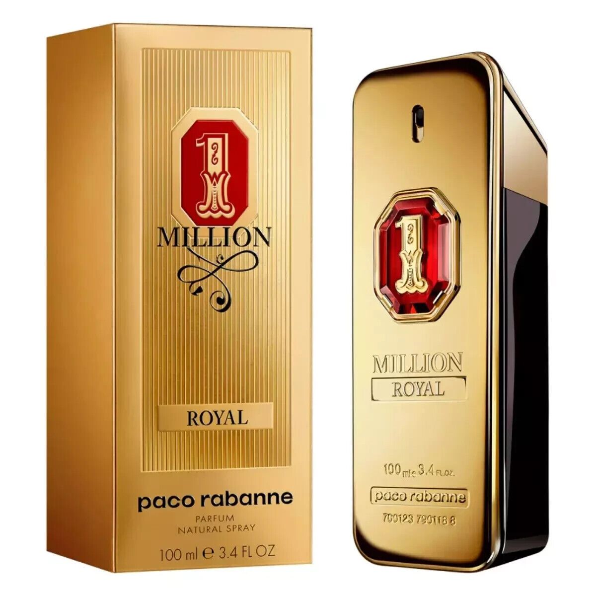 Paco Rabanne 1 Million Royal Parfum 100ml 3.4 fl oz gold bar bottle - spicy woody fragrance for men