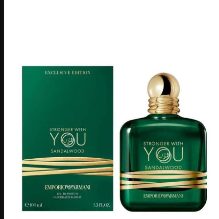 Emporio Armani Stronger With You Sandalwood Eau de Parfum 100ml green bottle