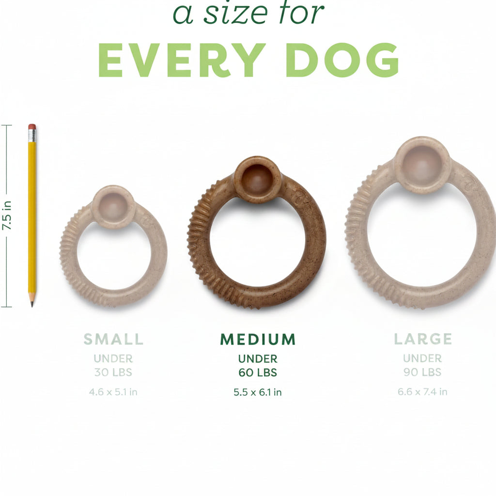Bacon Flavor Ring Dog Chew Toy – Medium
