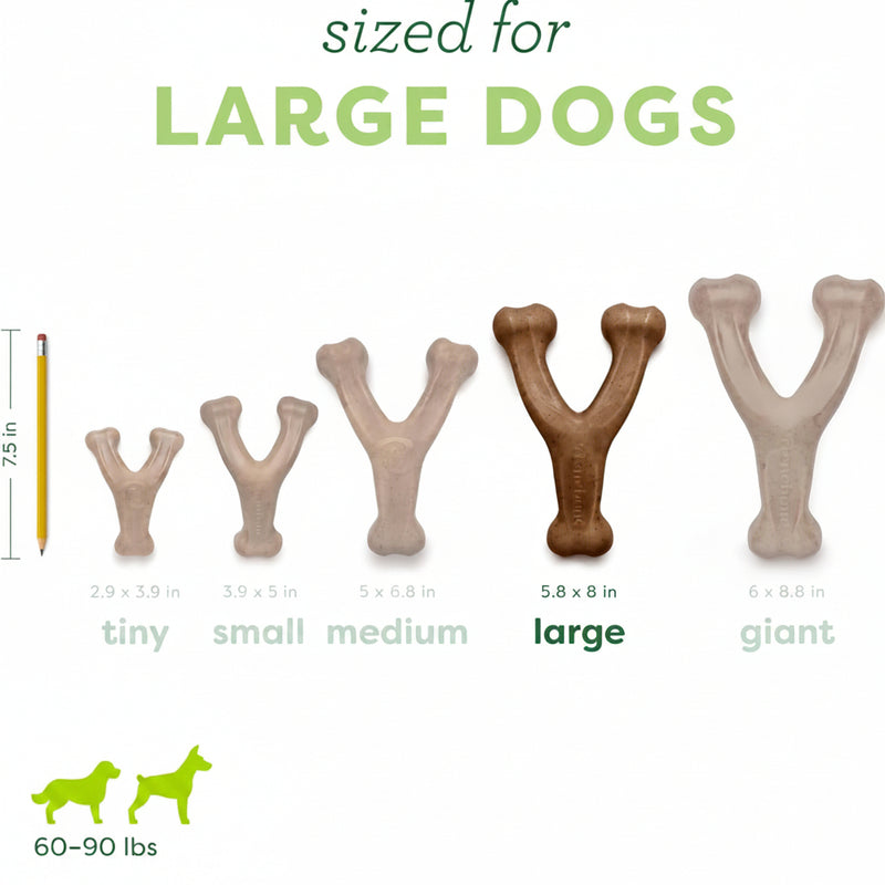 Bacon Flavor Wishbone Dog Chew Toy – Large
