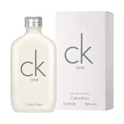Calvin Klein CK One Eau de Toilette 100ml 3.4 oz frosted white unisex bottle with silver cap and white box