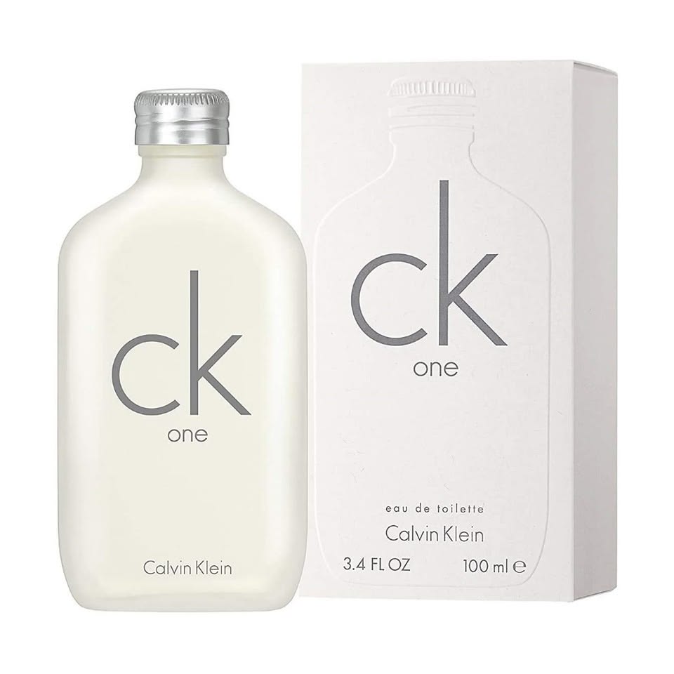 Calvin Klein CK One Eau de Toilette 100ml 3.4 oz frosted white unisex bottle with silver cap and white box