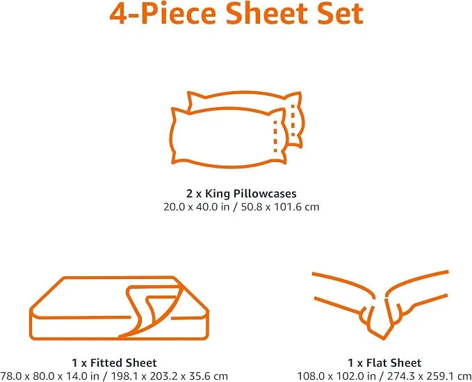 4-Piece Microfiber Bed Sheet Set