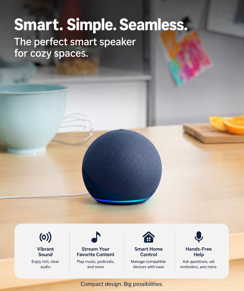 Smart Alexa Speaker Charcoal Edition