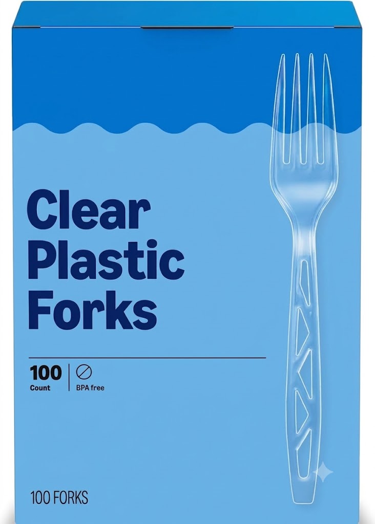 Clear Plastic Forks 100 Count
