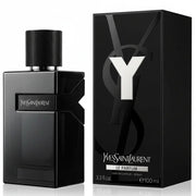 Yves Saint Laurent Y Le Parfum 100ml 3.4 fl oz black bottle with silver Y logo - intense woody fragrance for men