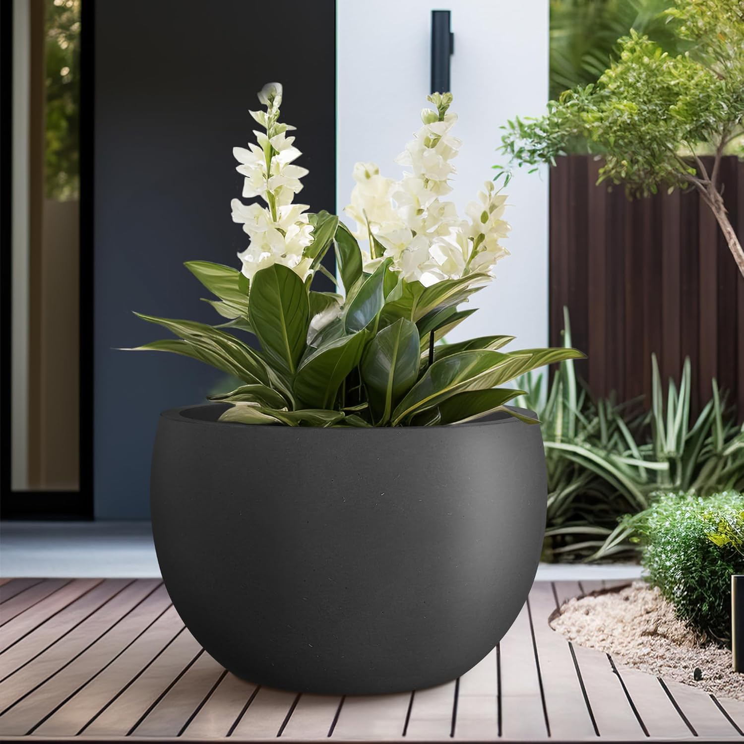Charcoal Round Planter