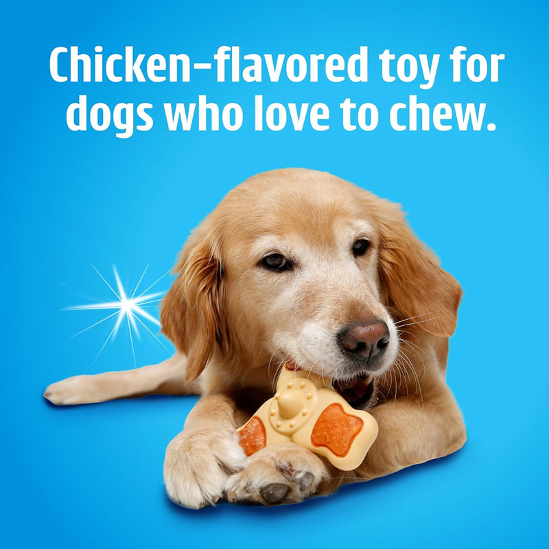 Chicken Flavor Tri-Point Dental Dog Chew Toy – Medium