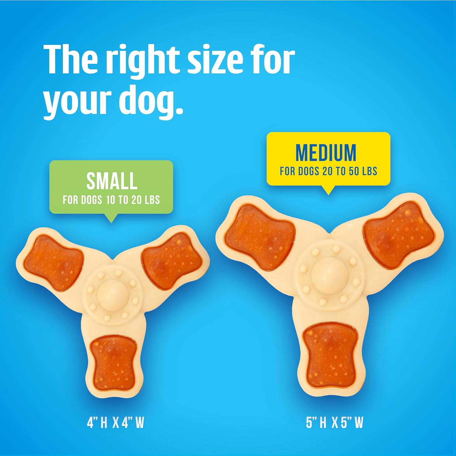 Chicken Flavor Tri-Point Dental Dog Chew Toy – Medium