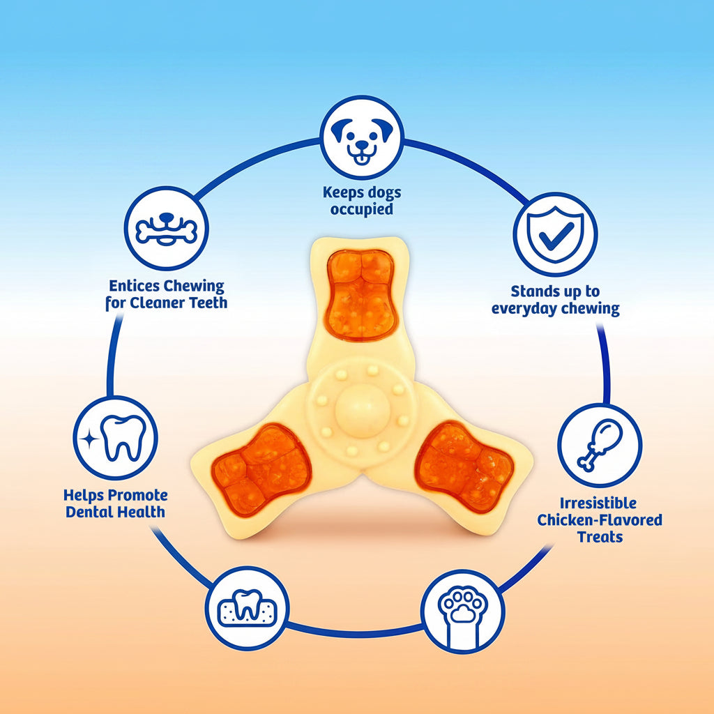 Chicken Flavor Tri-Point Dog Chew Toy – Small
