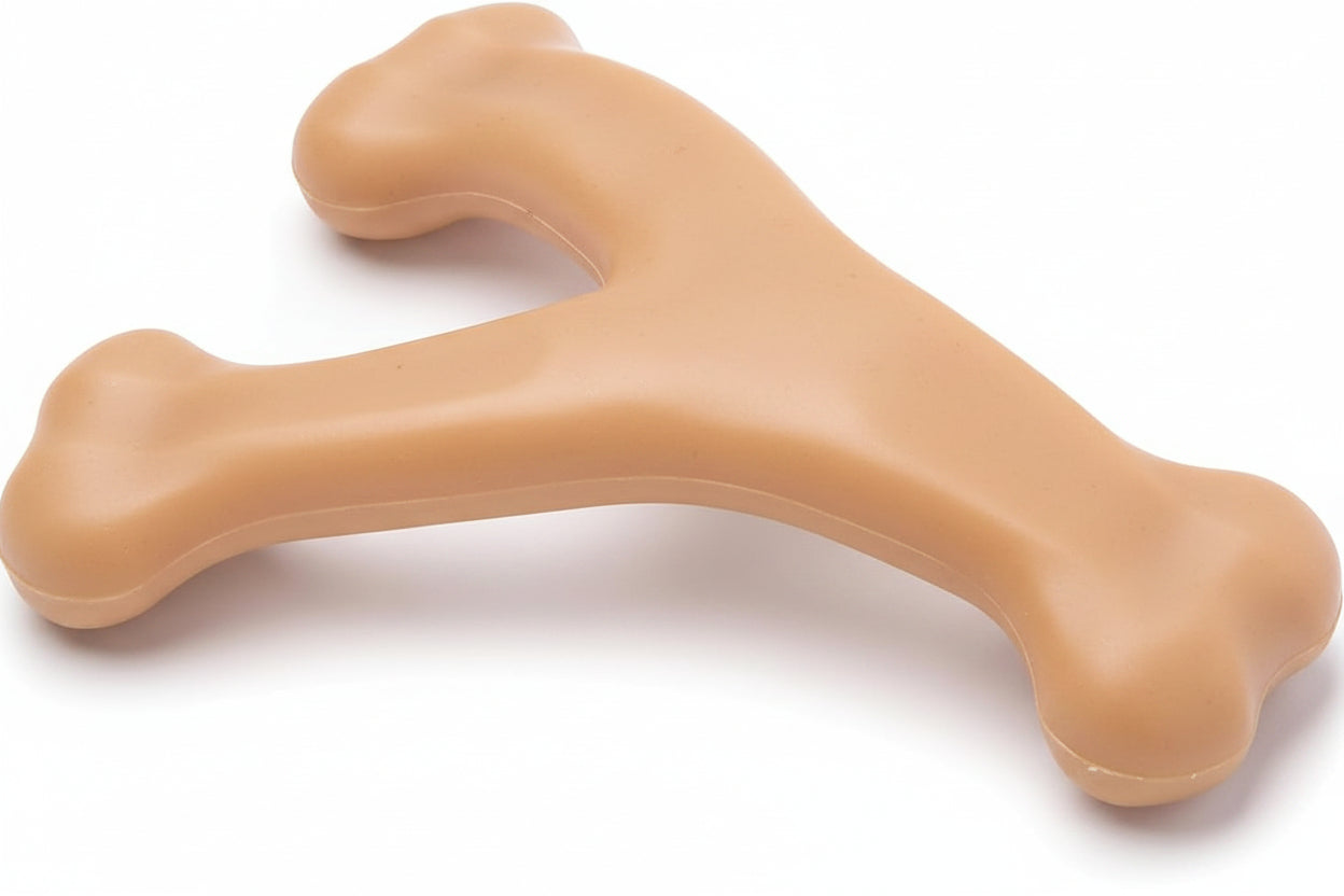 Chicken Flavor Wishbone Dog Chew Toy – Medium