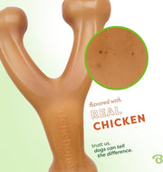 Chicken Flavor Wishbone Dog Chew Toy – Medium