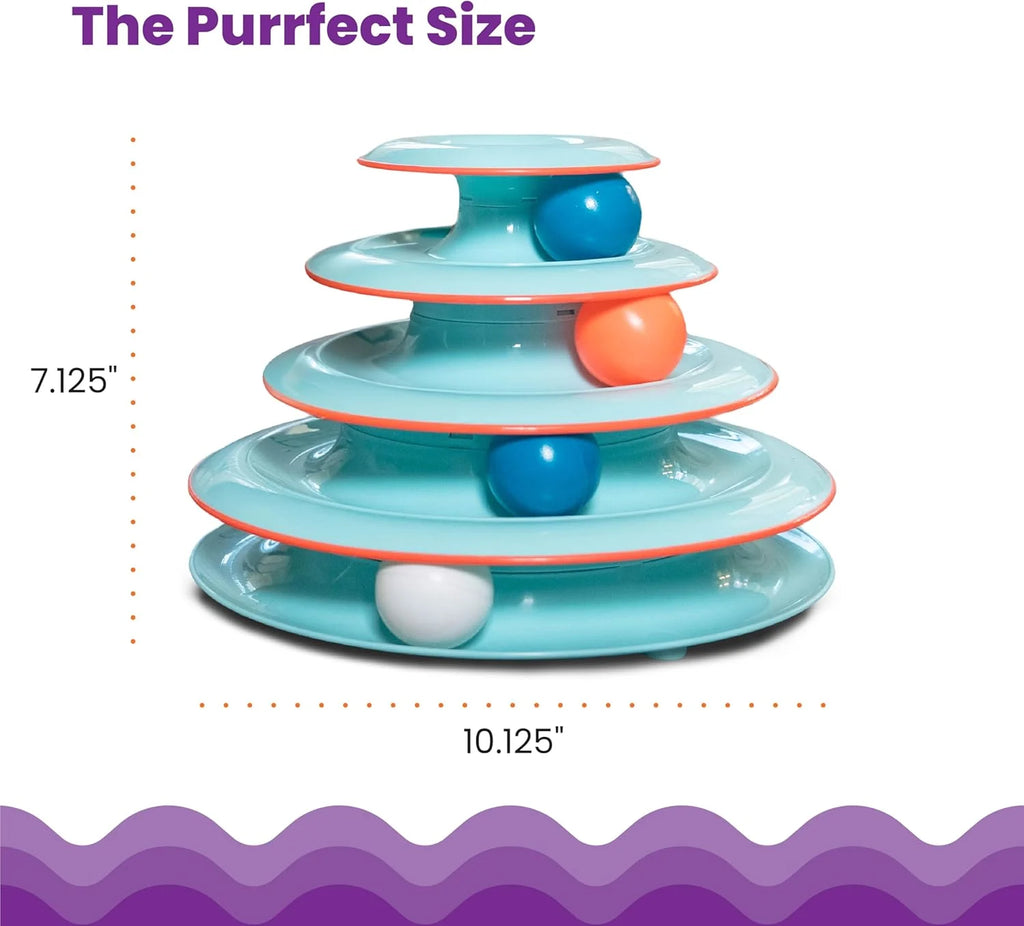 4-Tier Interactive Cat Track Tower with Rolling Balls