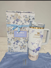Stanley x Love shack Fancy 40 oz Everblooming Rosettes Quencher Blue AUTHENTIC