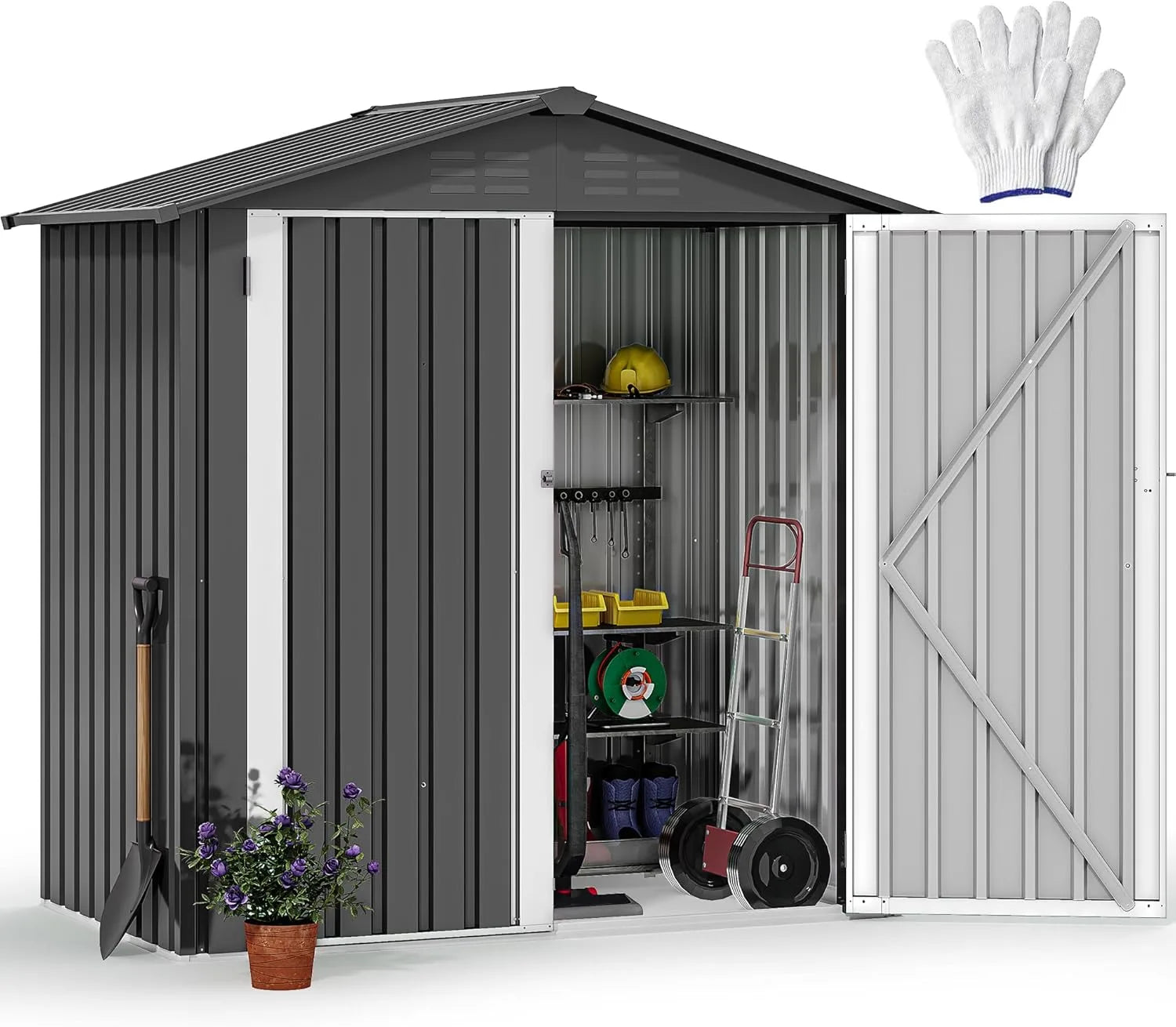 DWVO 5x3ft Metal Storage Shed