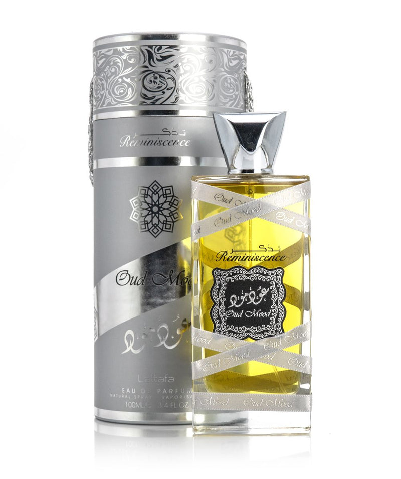 Lattafa Oud Mood Reminiscence Eau de Parfum 100ml 3.4 oz unisex perfume bottle with original box