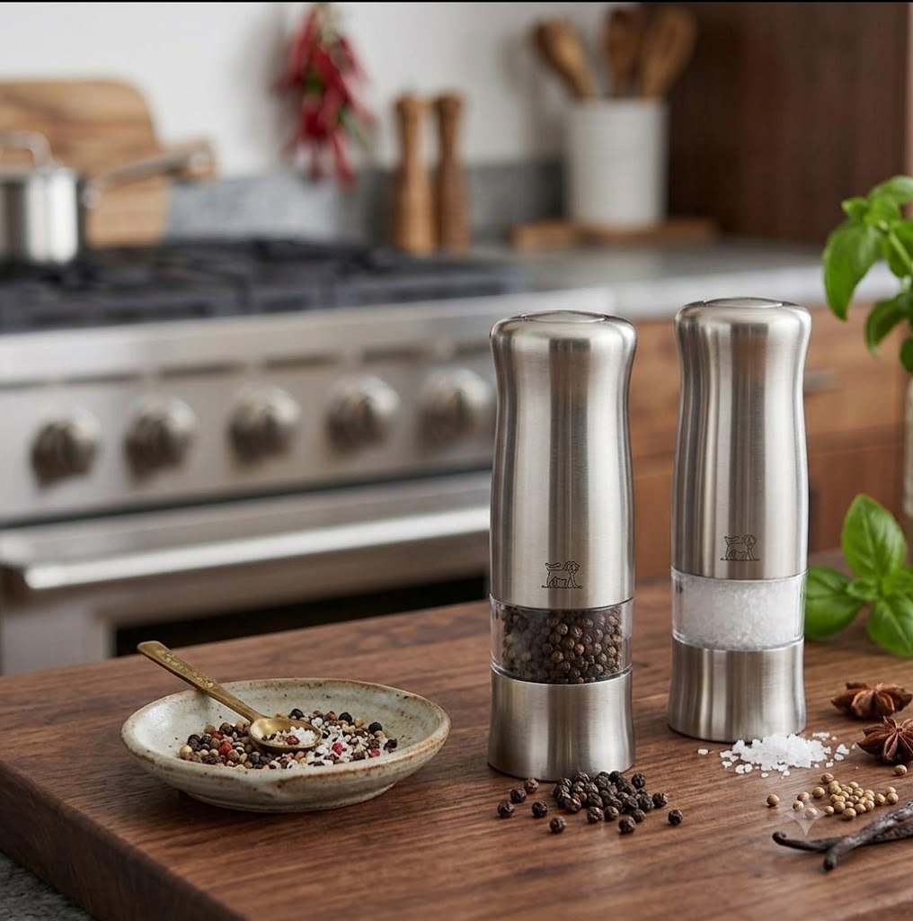 Compact Electric Spice Mill Set