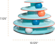 4-Tier Interactive Cat Track Tower with Rolling Balls