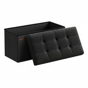 Foldable Storage Ottoman Bench Black